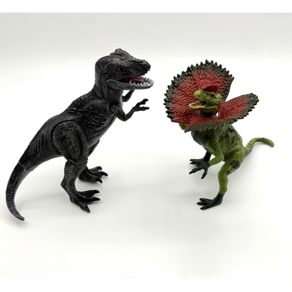 Kid Galaxy Dinosaurs Lot Fully Poseable Dilophosaurus 5" T-Rex lights Sound - Picture 1 of 4